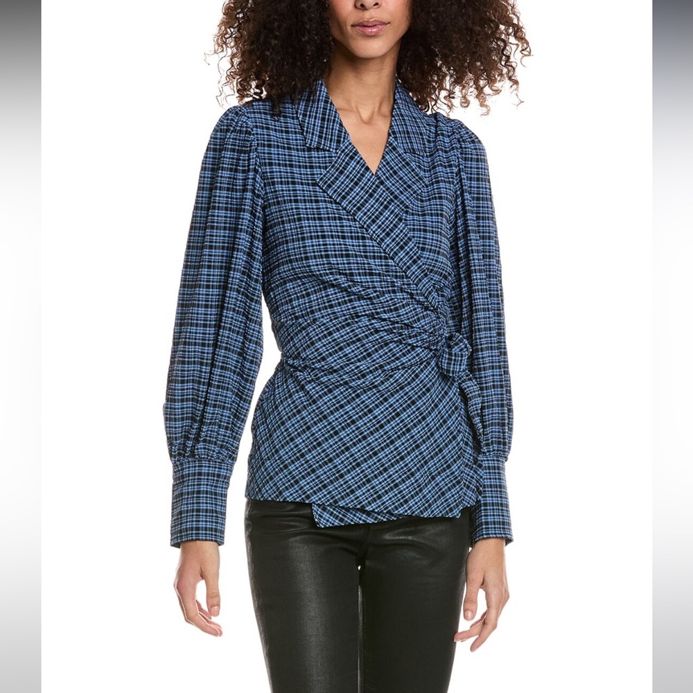 GANNI
Seersucker Wrap Shirt/ Jacket NWT